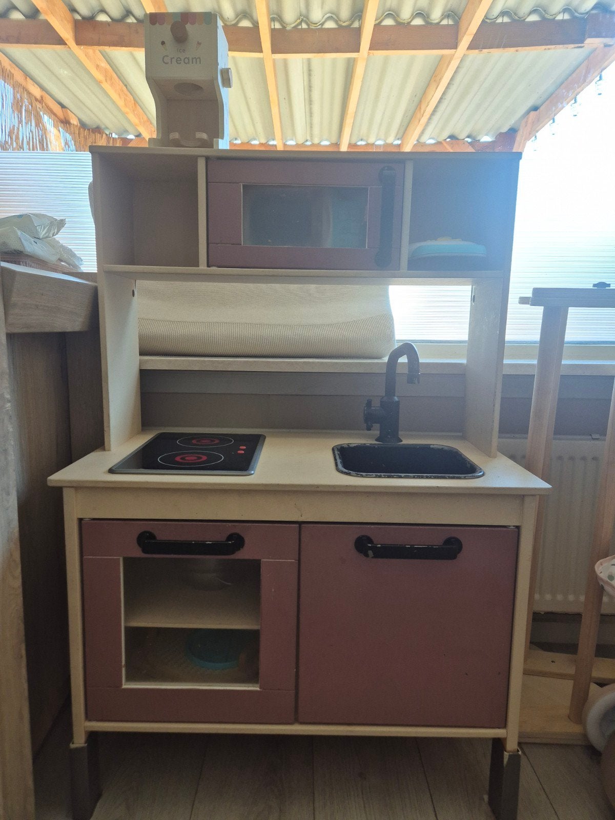 Houten Speelkeuken met Accessoires en Eten, Ophalen, Gebruikt, Hout, Speelkeuken