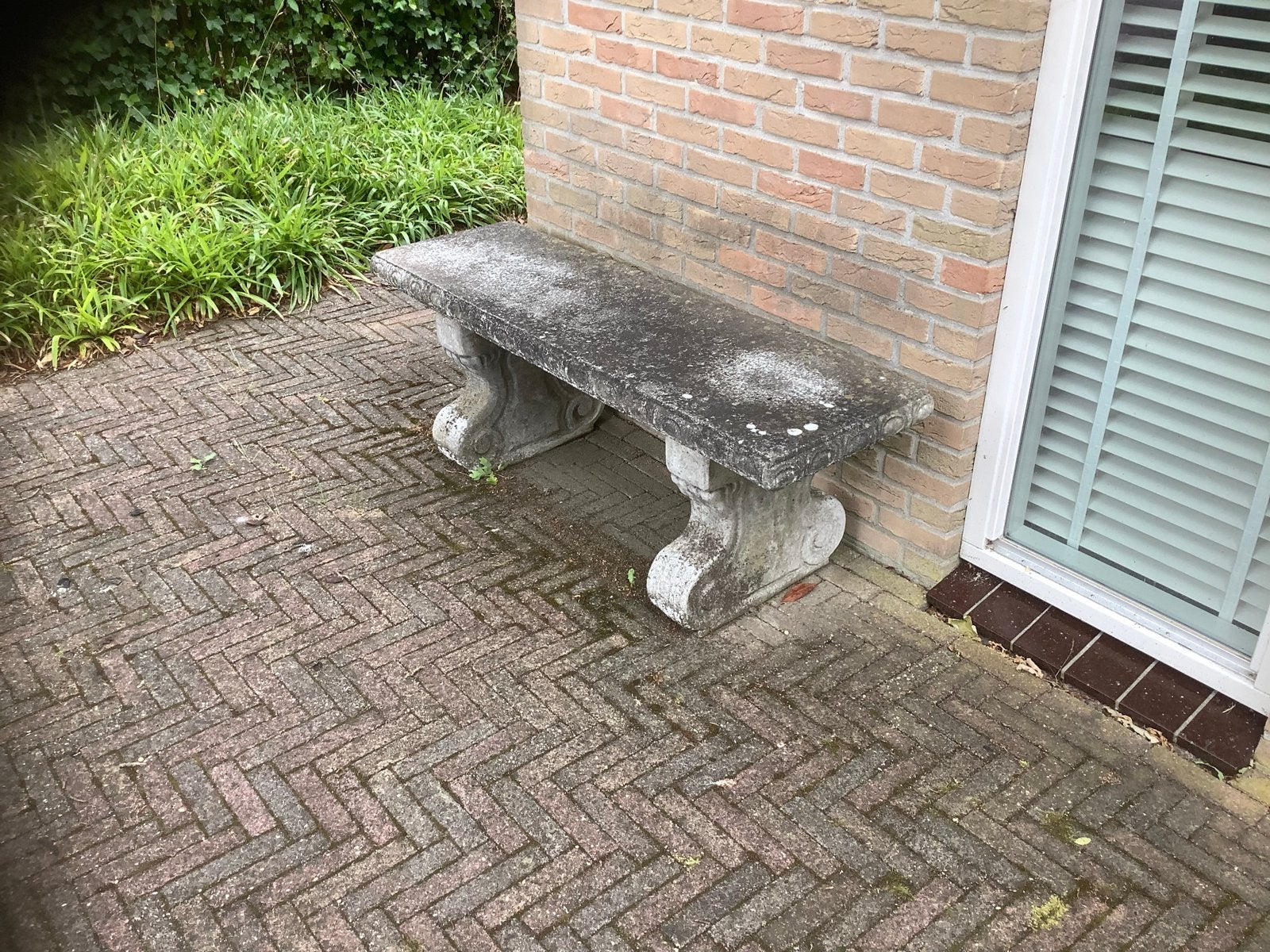 Robuuste betonnen tuinbank - Klassiek en duurzaam, Ophalen of Verzenden, Gebruikt, Overige materialen