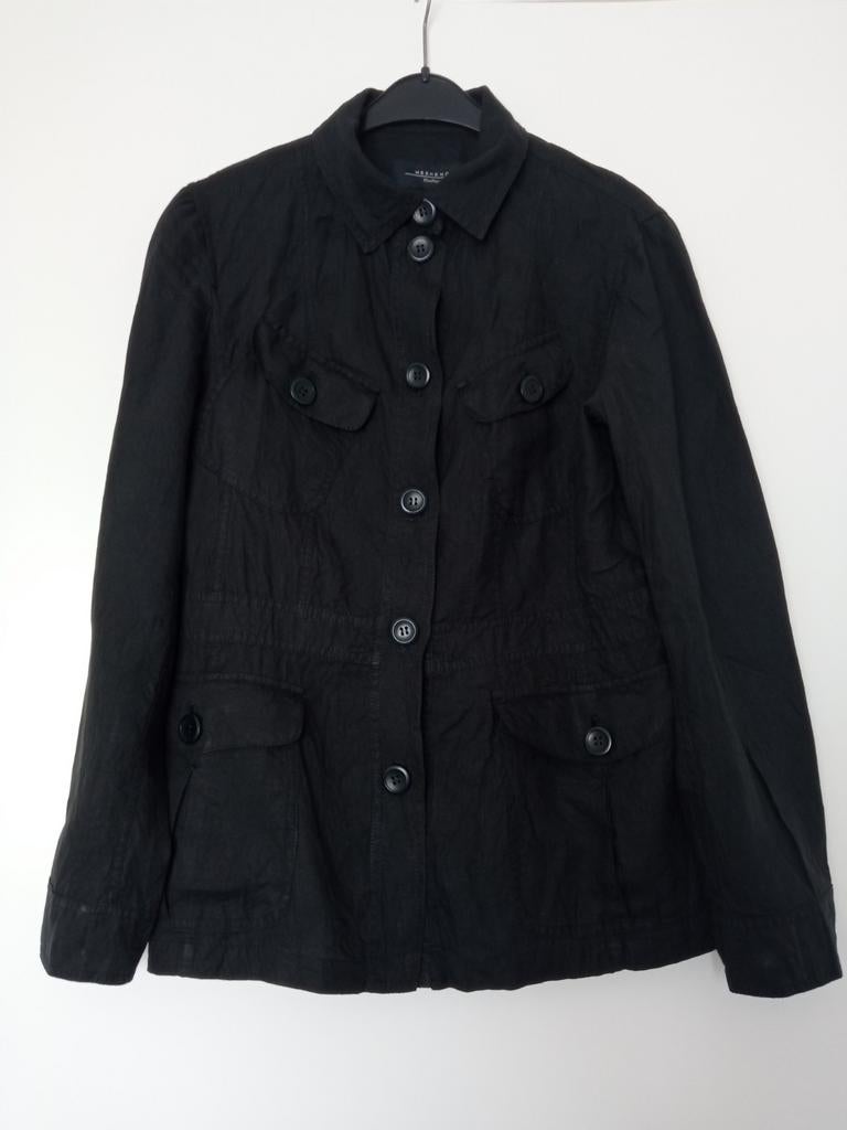MaxMara Weekend Safari jasje/blouse Mt 38 100% linnen nieuw, Maat 38/40 (M), MaxMara, Zwart, Nieuw