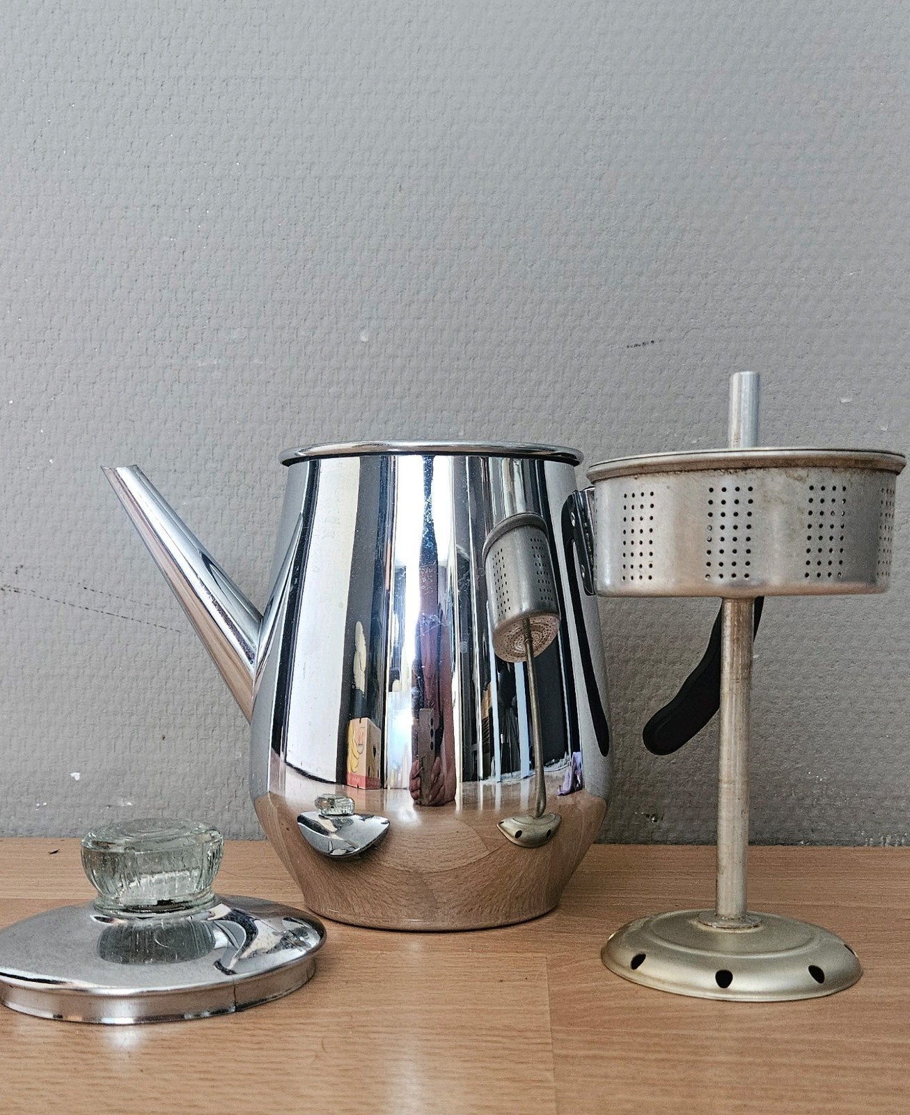 G. Bredemeijer vintage chromen percolator (koffiepot), Antiek en Kunst, Ophalen of Verzenden