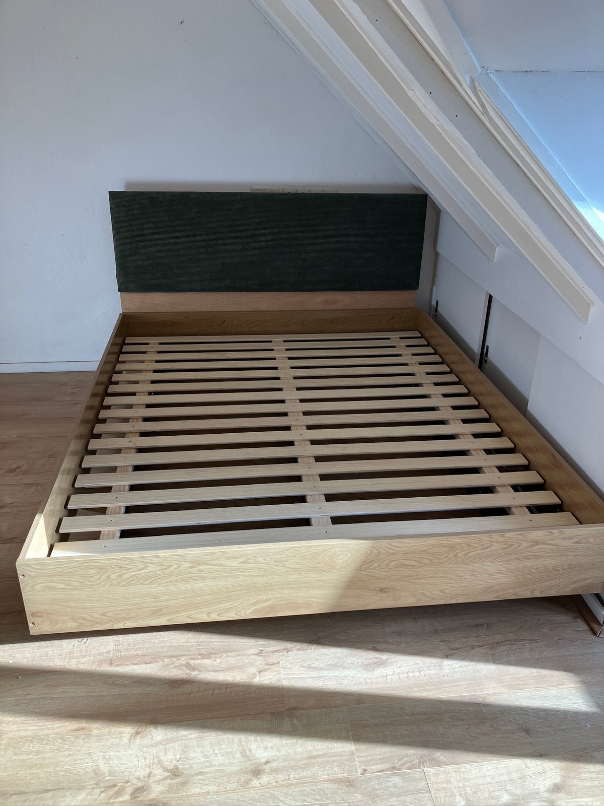 Bed met opbergruimte 160cm, Ophalen, Tweepersoons, Zo goed als nieuw, 160 cm