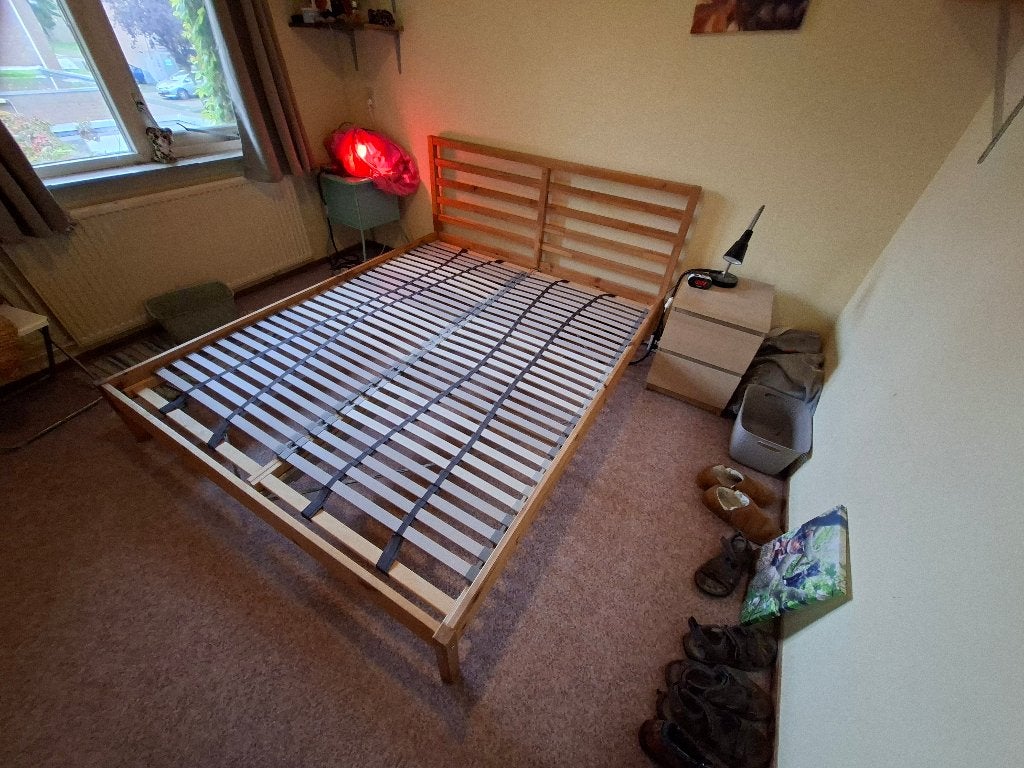 Ikea bed tarva 160x200 met lattenbodems, Ophalen, Gebruikt, Overige kleuren, Tweepersoons