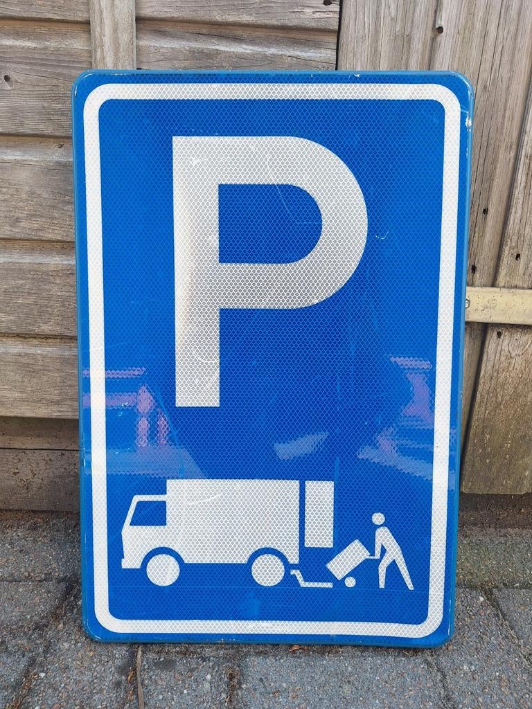 Verkeersbord laden en lossen, Ophalen of Verzenden, Gebruikt, Reclamebord