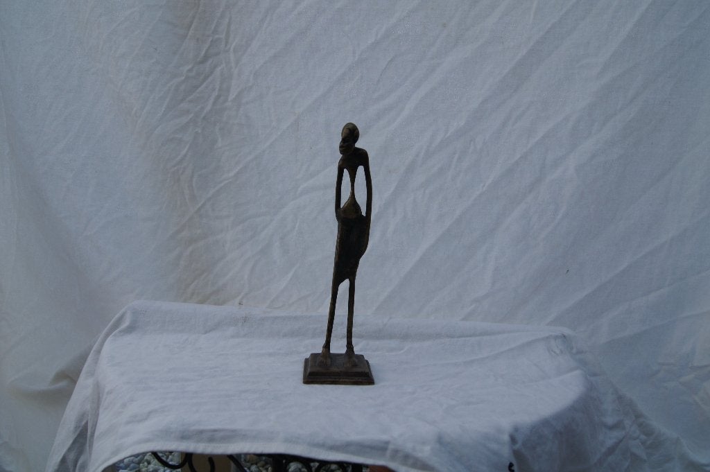 Afrikaans Bronzen Beeldje, Handgemaakt, Ophalen of Verzenden, Brons, 20 - 50 cm