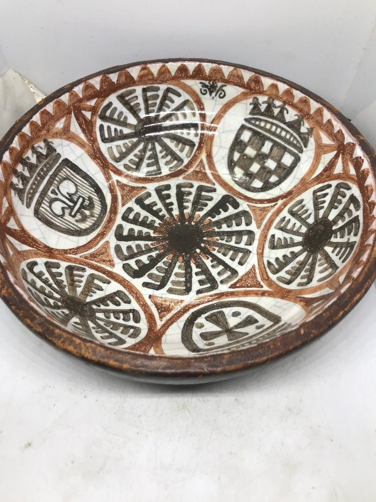 spaans aardewerk schaal heraldisch, Ophalen of Verzenden