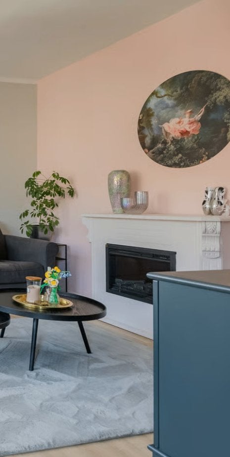 Elektrische haard en houten schouw, Ophalen, Gebruikt, Inbouwhaard, Elektrische haard