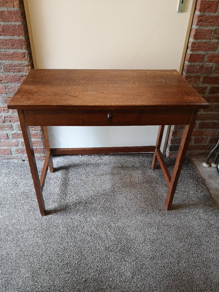 Antiek eikenhouten kastje met kleine lade, Ophalen