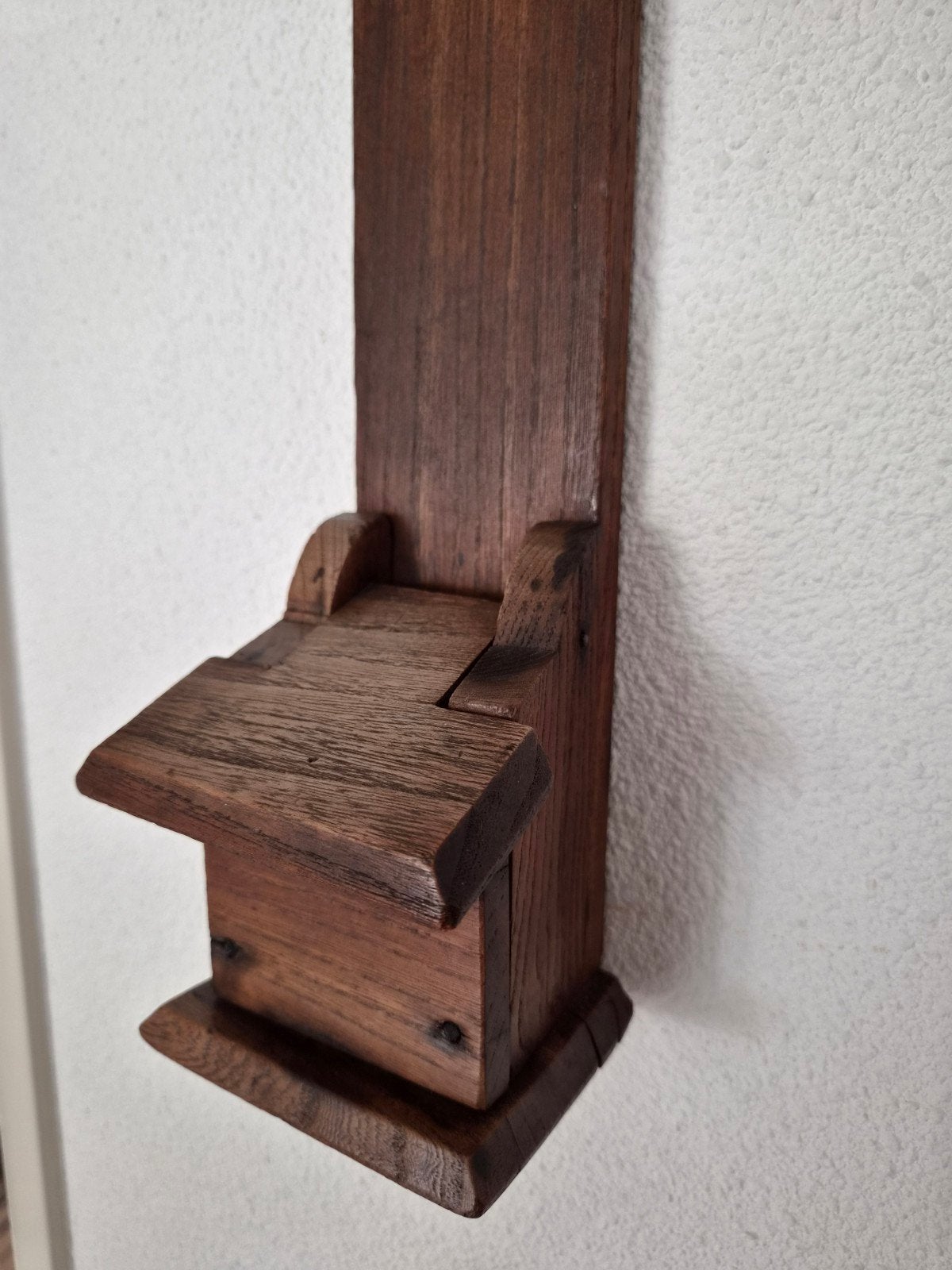 Antieke houten messenslijper - Wandmodel, Ophalen