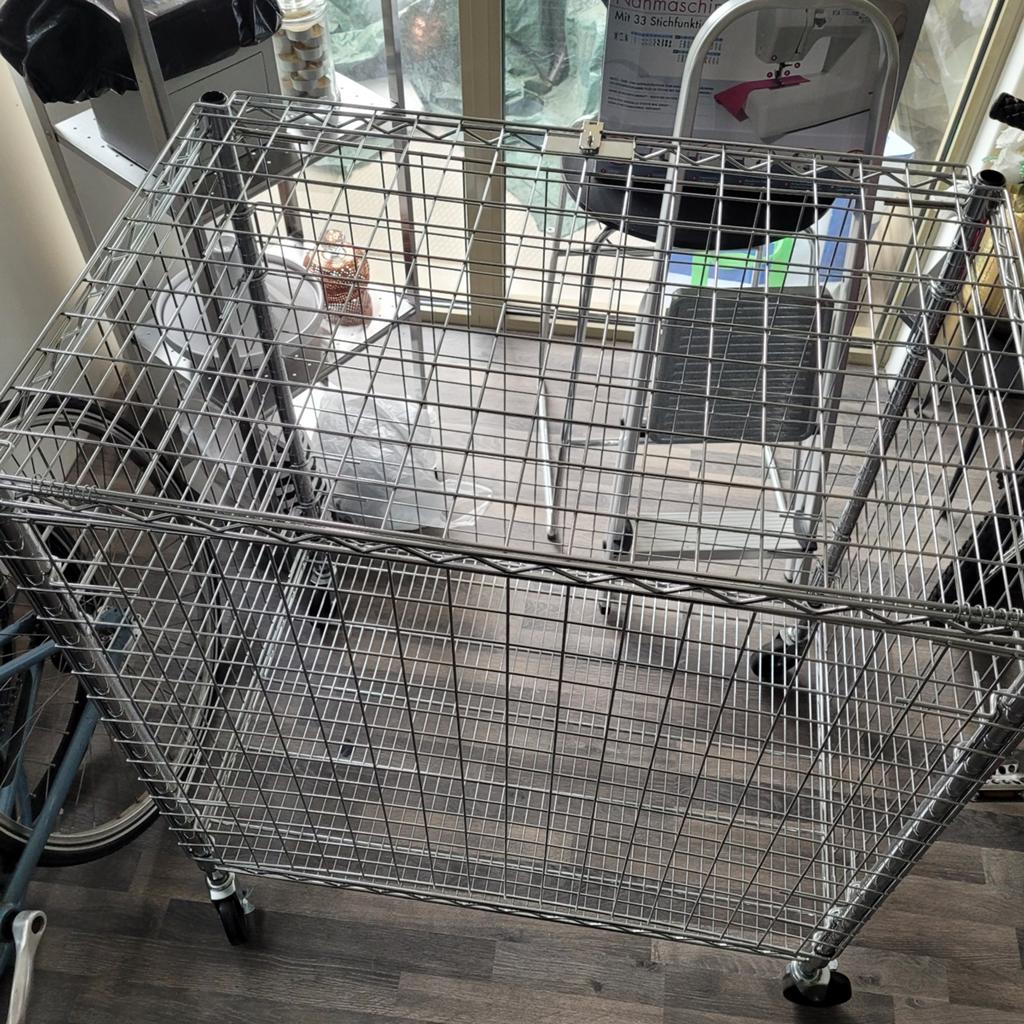 Verrijdbare metalen opbergmand/trolley, Ophalen of Verzenden, Gebruikt