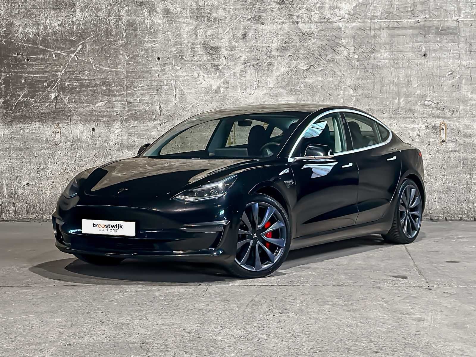 Tesla Model 3 Performance AWD75kWh 462pk 2019 (Origineel-NL), Automaat, Zwart, Origineel Nederlands, Vierwielaandrijving