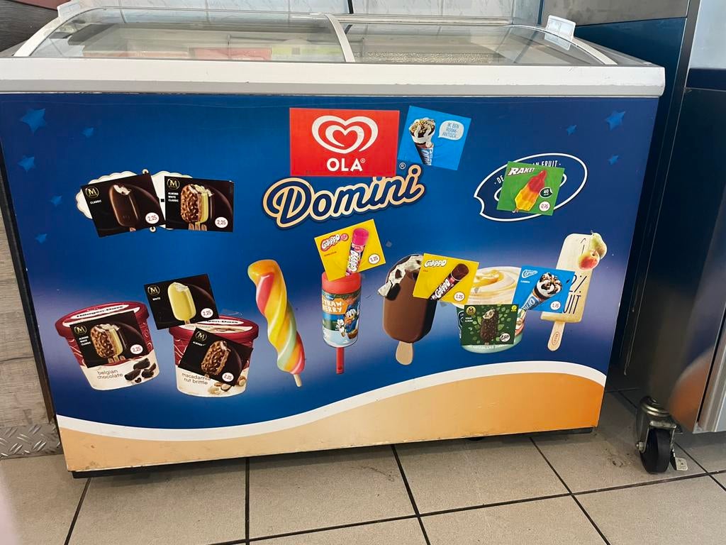Domini ijsvriezer / vrieskist, Witgoed en Apparatuur, Vriezers en Diepvrieskisten, Vrieskist, Gebruikt, Ophalen, 85 tot 120 cm