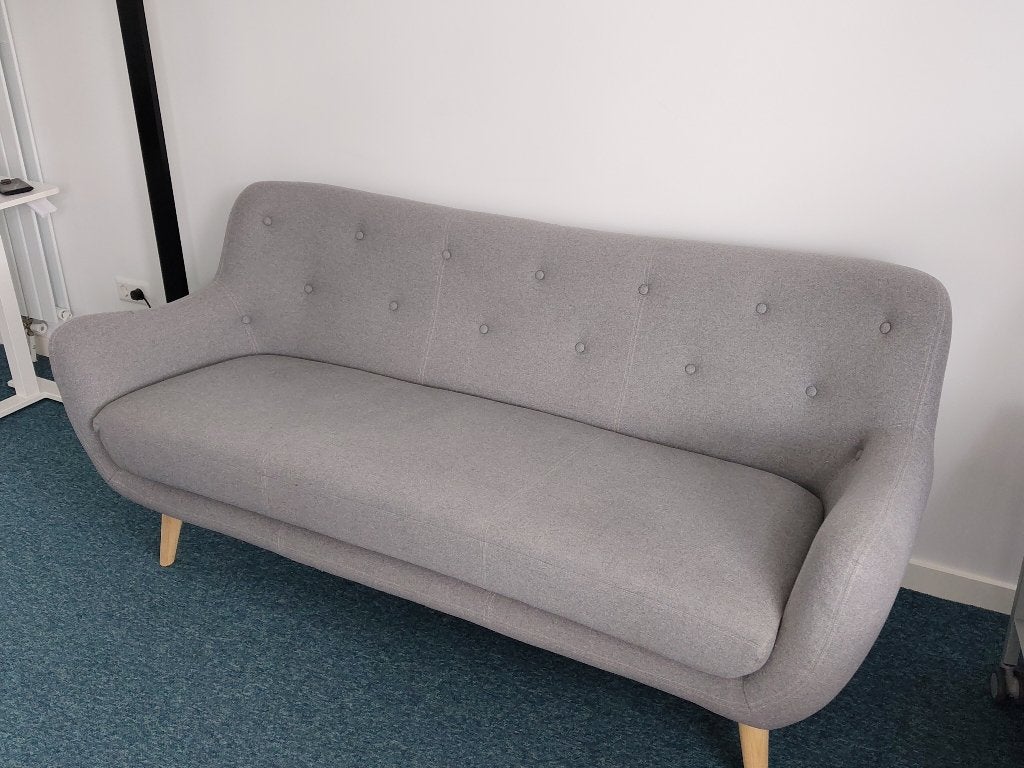 Deens design 3- zitsbank -lichtgrijs, Ophalen, Minder dan 75 cm, 150 tot 200 cm, Driepersoons