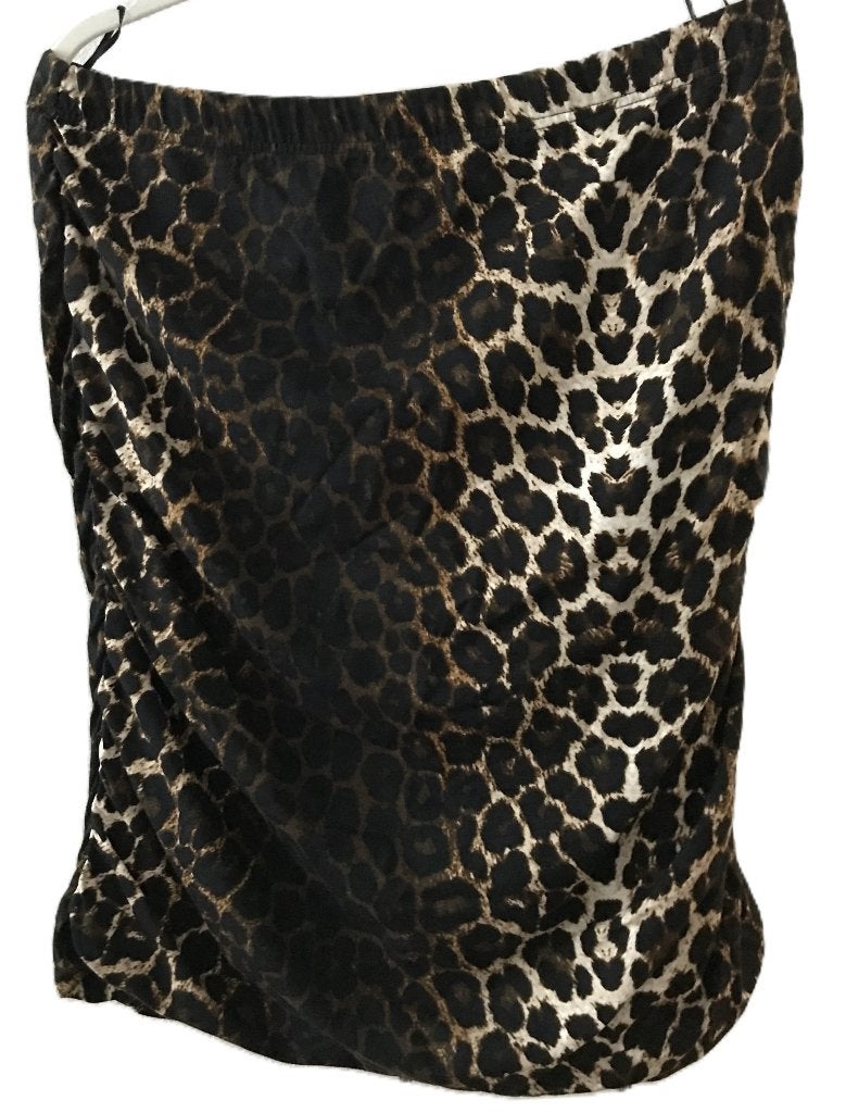 Juffrouw Jansen animal leopard rok XXL ZGAN, Bruin, Verzenden, Maat 42/44 (L), Zo goed als nieuw