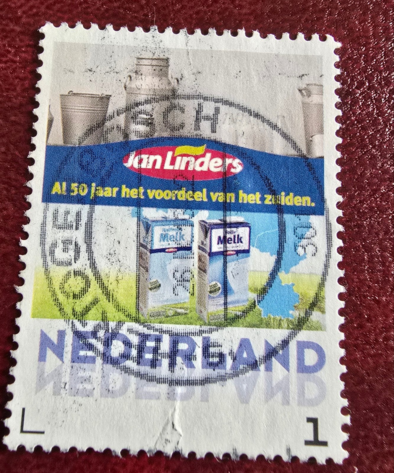 Kv354  Jan Linders Melk persoonlijke  Postzegel Gestempeld, Ophalen of Verzenden, Na 1940, Gestempeld