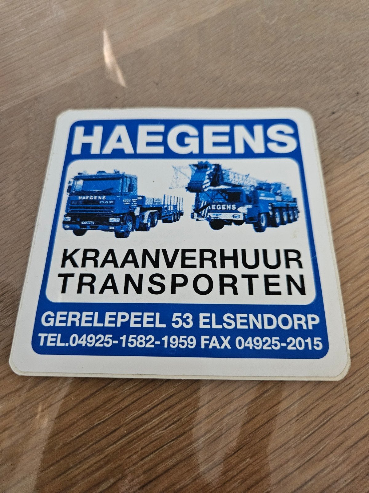 Haegens Elsendorp sticker, Ophalen of Verzenden