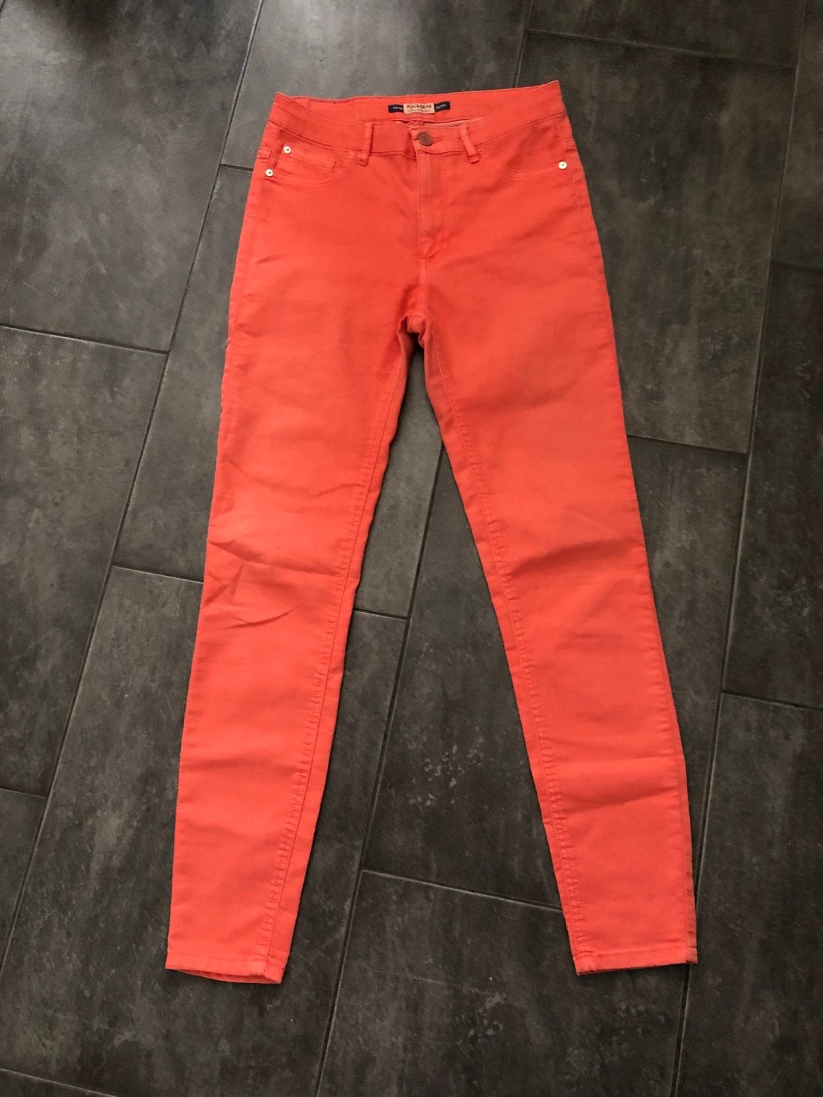 Pull&Bear oranje skinny jeans maat 40, Maat 38/40 (M), Oranje, Ophalen of Verzenden, Zo goed als nieuw