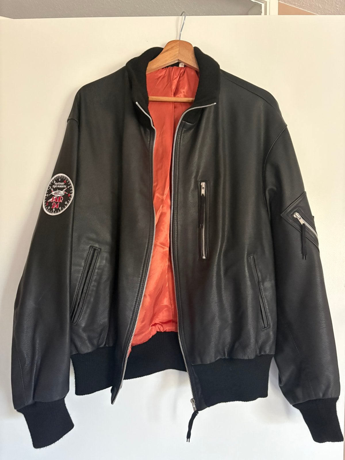 Vintage Leren Flight Jacket Bomber Jas Maat 56 Bundeswehr, Kleding | Heren, Verzenden, Zo goed als nieuw, Maat 56/58 (XL), Zwart