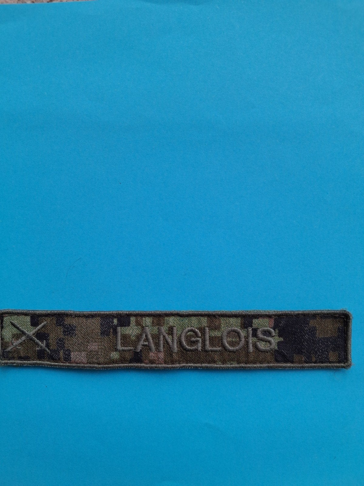 Naamlint (Name tag) camo NFP met Velcro., Ophalen of Verzenden, Landmacht, Nederland, Embleem of Badge