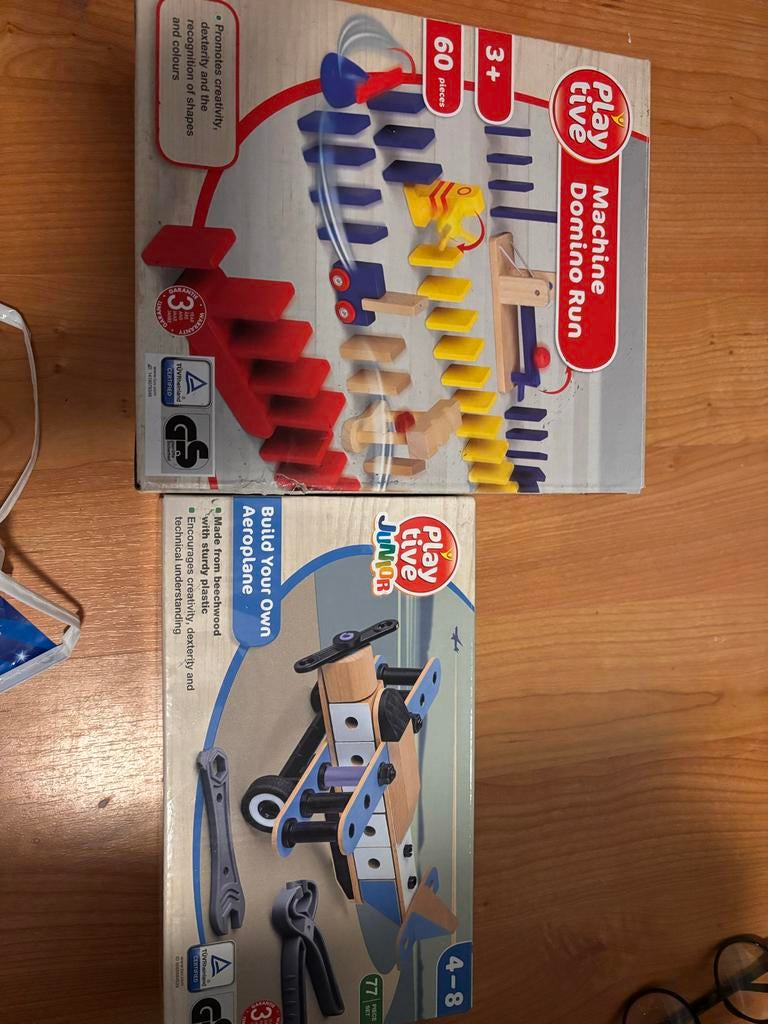 Playtive Domino Run & Build Your Own Aeroplane set, Kinderen en Baby's, Speelgoed | Educatief en Creatief, Ophalen, Nieuw, Bouwen
