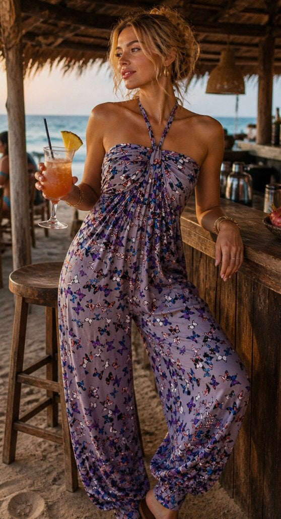 Ted Baker jumpsuit kleurrijke vlinderprint stretch Ted2 =38, Verzenden, Zo goed als nieuw, Maat 38/40 (M), Overige kleuren