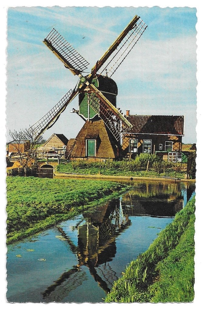 AK Hollandse Molen - Wipmolen in Nederland, Verzenden, 1960 tot 1980, Ongelopen, Gebouw