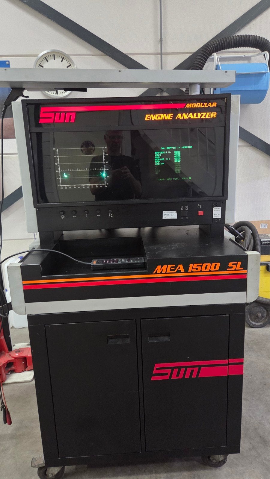 SUN MEA1500 Motortester met 4-gastester geijkt, Ophalen, Gebruikt