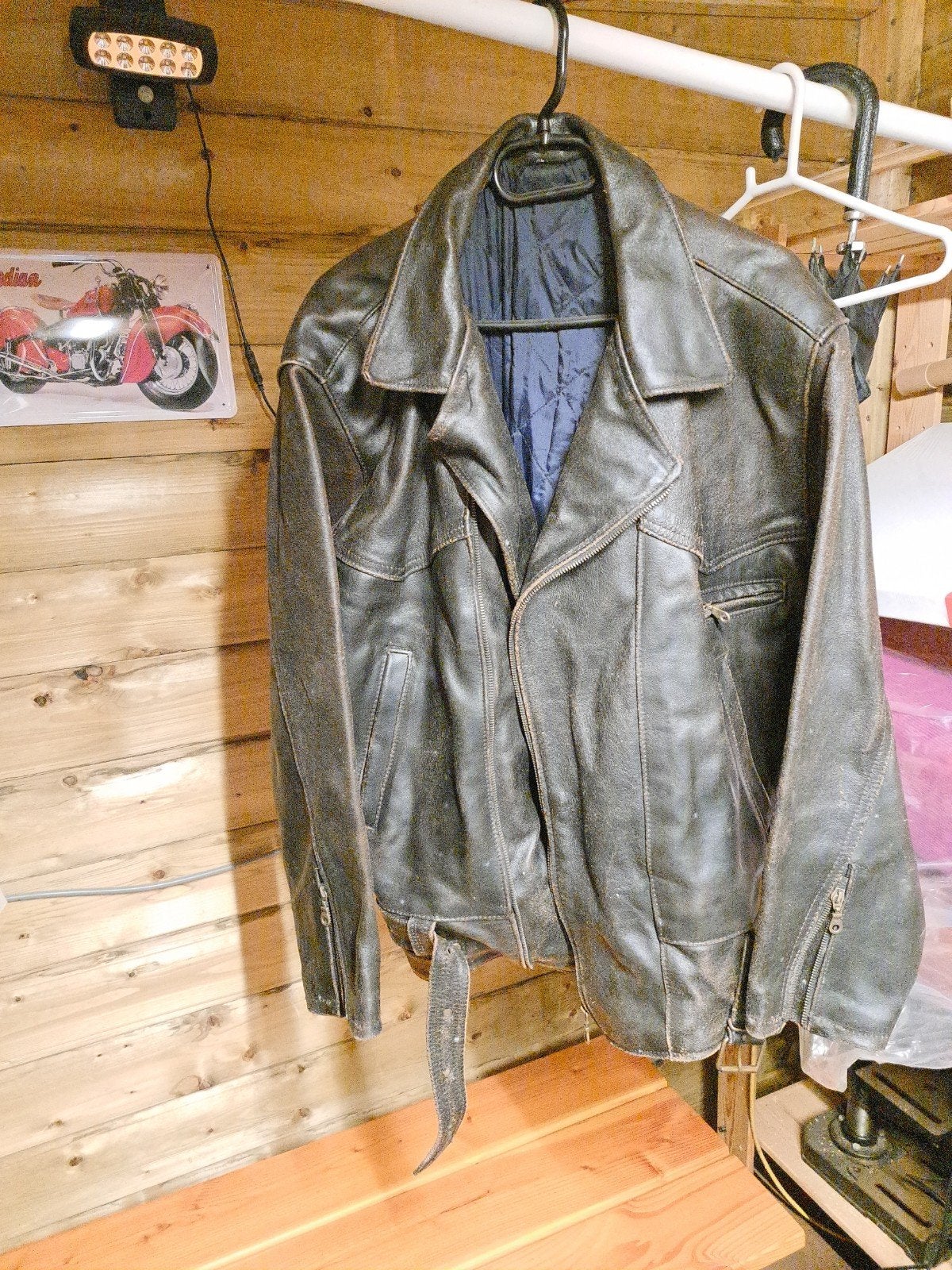 Zeer mooie jas leer XL dik leer vintage😇🙃, Kleding | Heren, Ophalen of Verzenden, Zo goed als nieuw, Maat 52/54 (L), Bruin