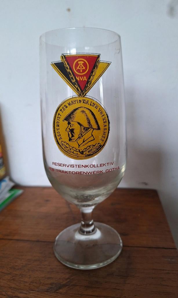 DDR NVA reservisten Bierglas., Ophalen of Verzenden, Zo goed als nieuw, Glas of Glazen, Overige merken