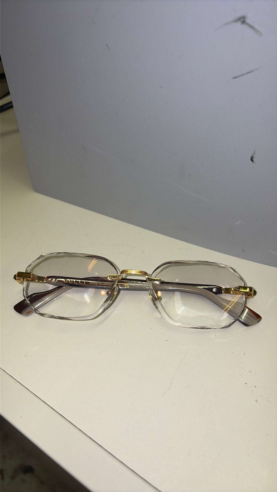 Gucci gg2112o met custom glazen, Bruin, Zo goed als nieuw, Bril, Ophalen