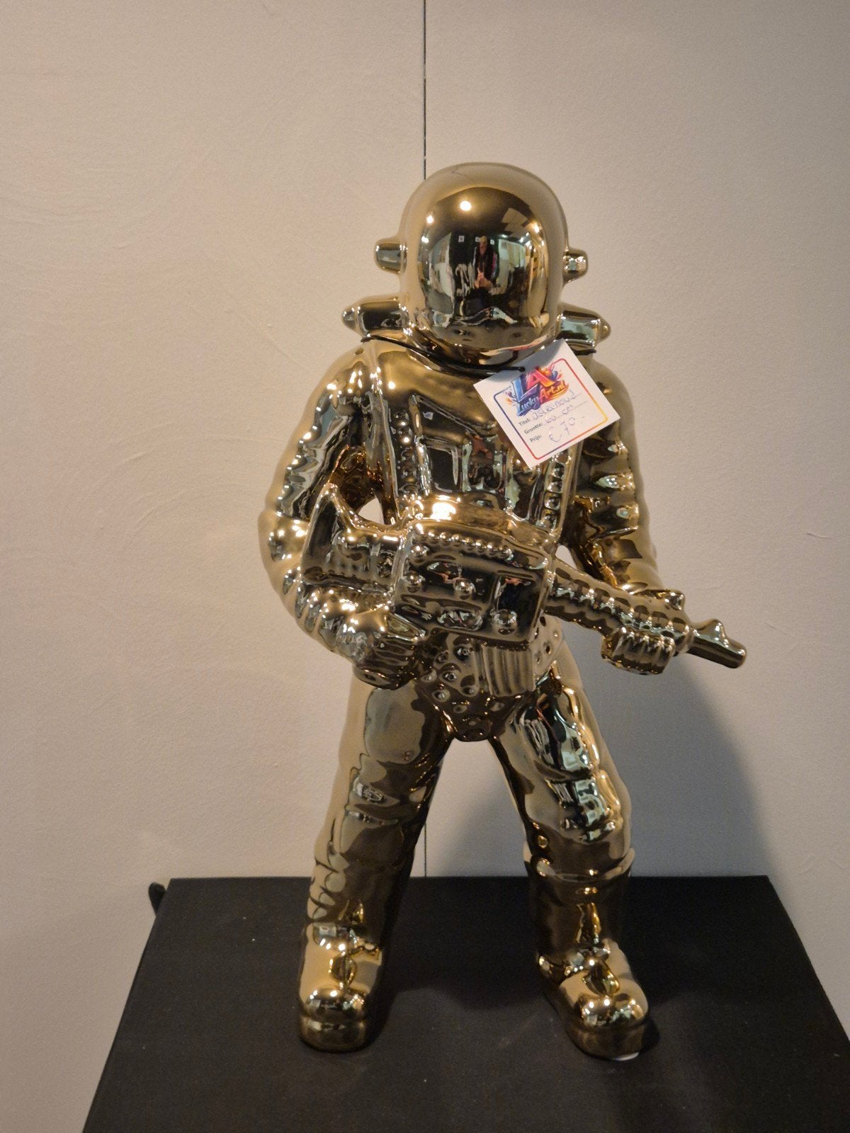 Gouden Astronaut Beeld 60cm Keramiek, Antiek en Kunst, Kunst | Designobjecten, Ophalen of Verzenden