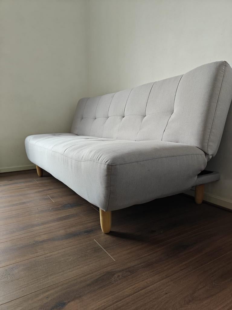 Grijze slaapbank / tweepersoonsbank, Ophalen, Gebruikt, Tweepersoons, 180 cm