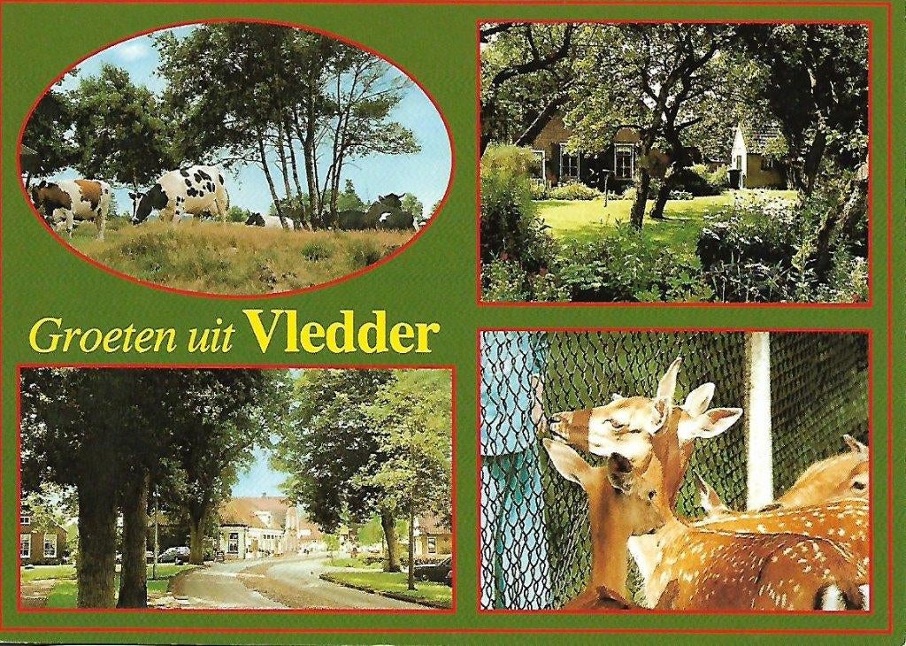 Vledder- -4-luik., Verzamelen, Ansichtkaarten | Nederland, Verzenden, 1980 tot heden, Gelopen, Drenthe