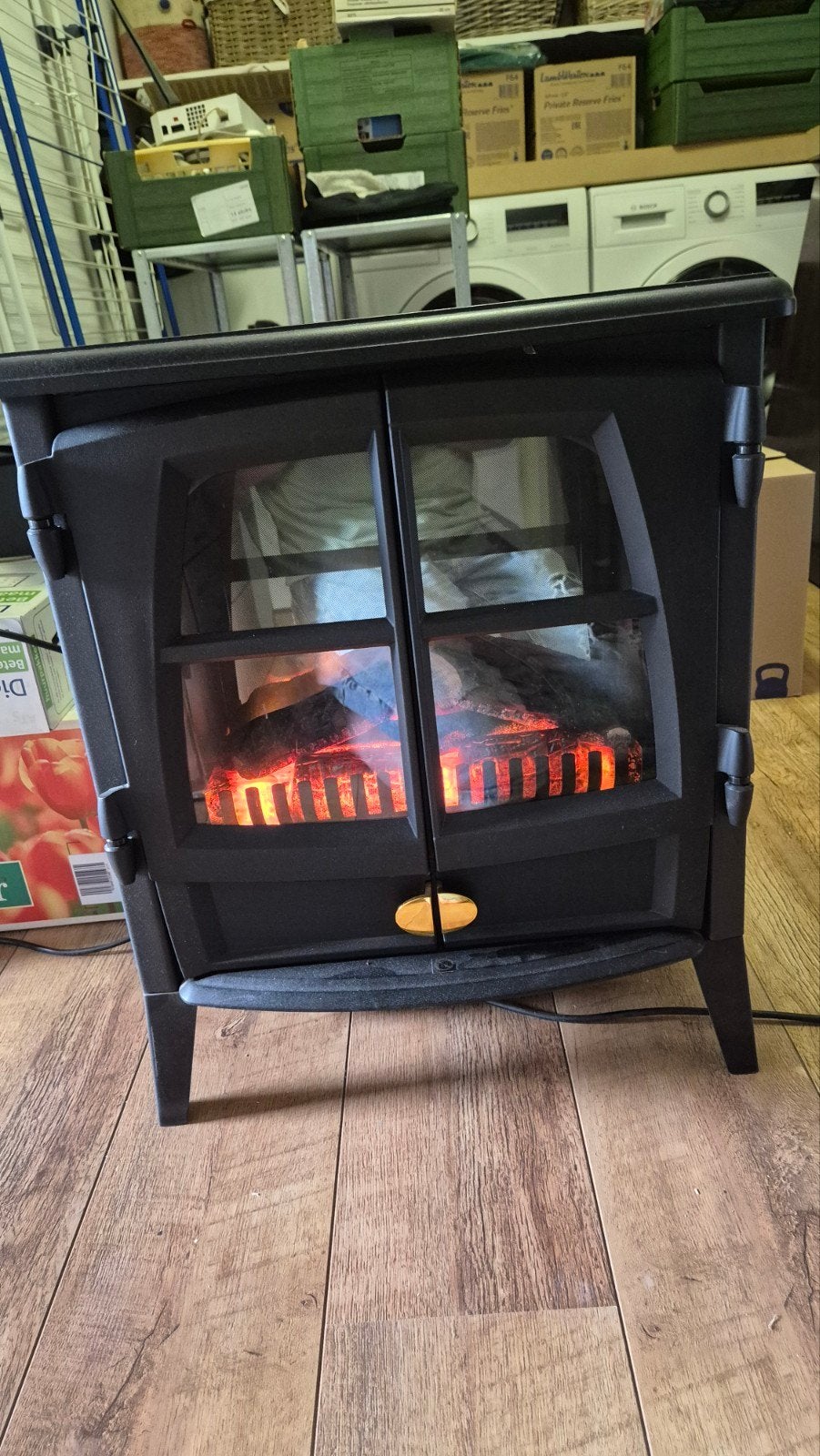 Elektrische Haard met Realistisch Vlammenspel, Huis en Inrichting, Ophalen, Zo goed als nieuw, Vrijstaande haard, Elektrische haard