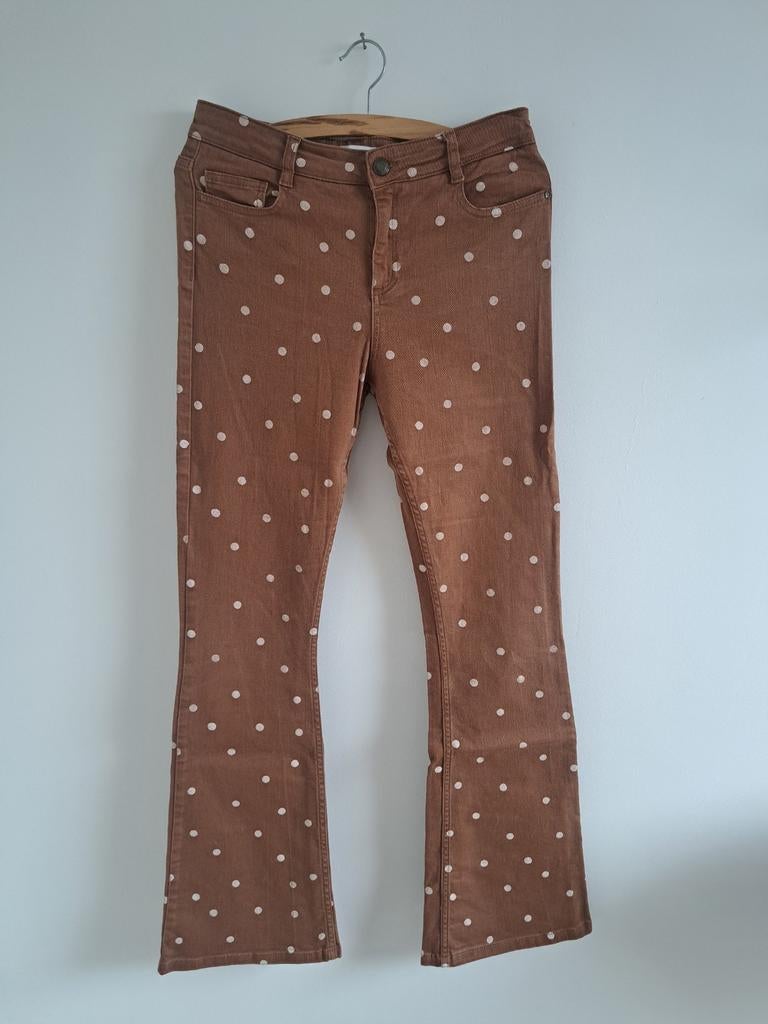 Bruine flared broek met stippen Fabbiene Chapot, Maat 38/40 (M), Bruin, Ophalen of Verzenden, Fabienne Chapot