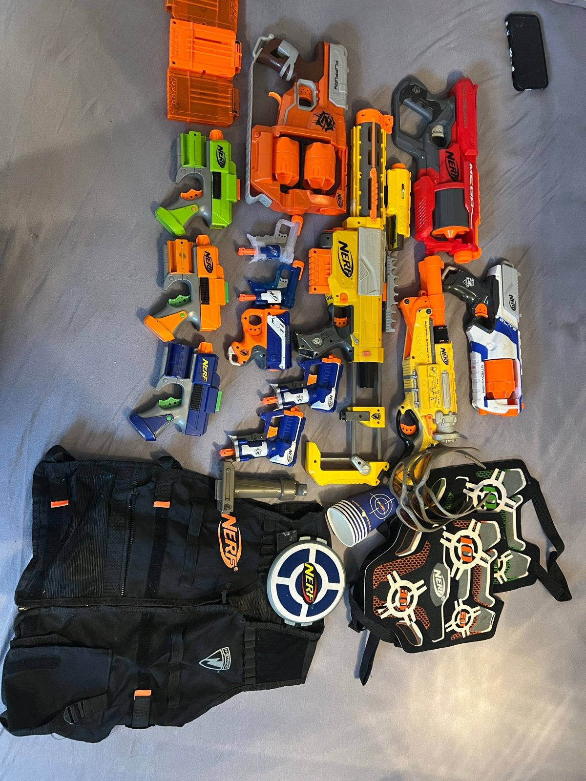 Grote Nerf Blaster Collectie met Accessoires en Vesten, Ophalen, Gebruikt, Jongen of Meisje