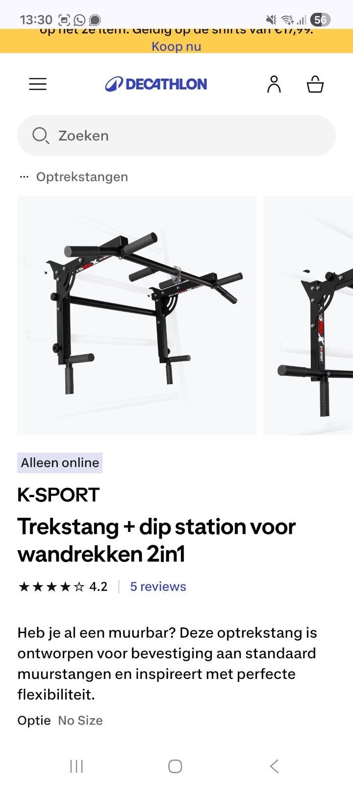 Nieuw! Optrekstang, Sport en Fitness, Ophalen, Nieuw, Oprekstang