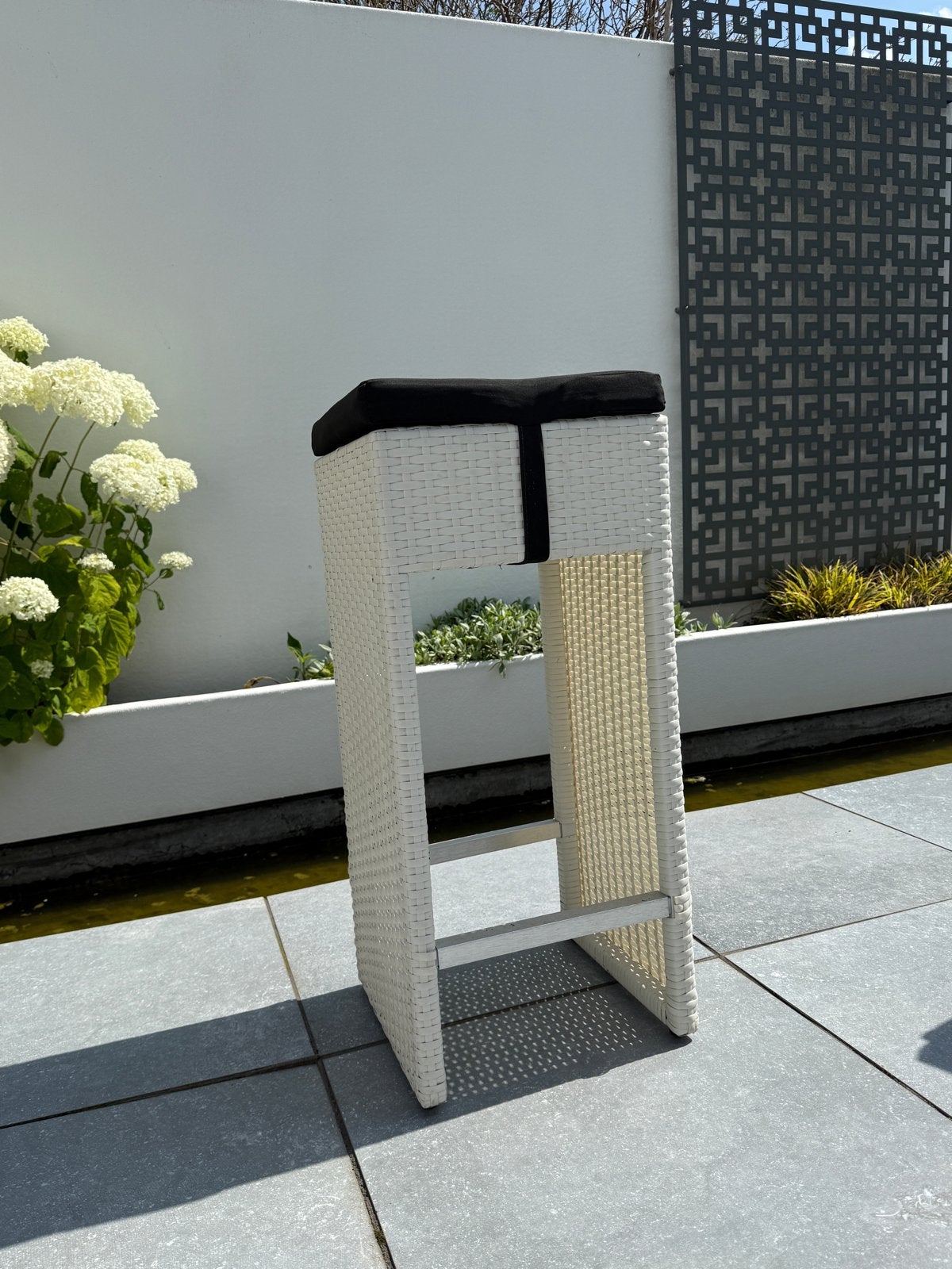 Wicker bartafel met 6 krukken - Arbrini, Ophalen, Gebruikt, Rechthoekig, Wicker