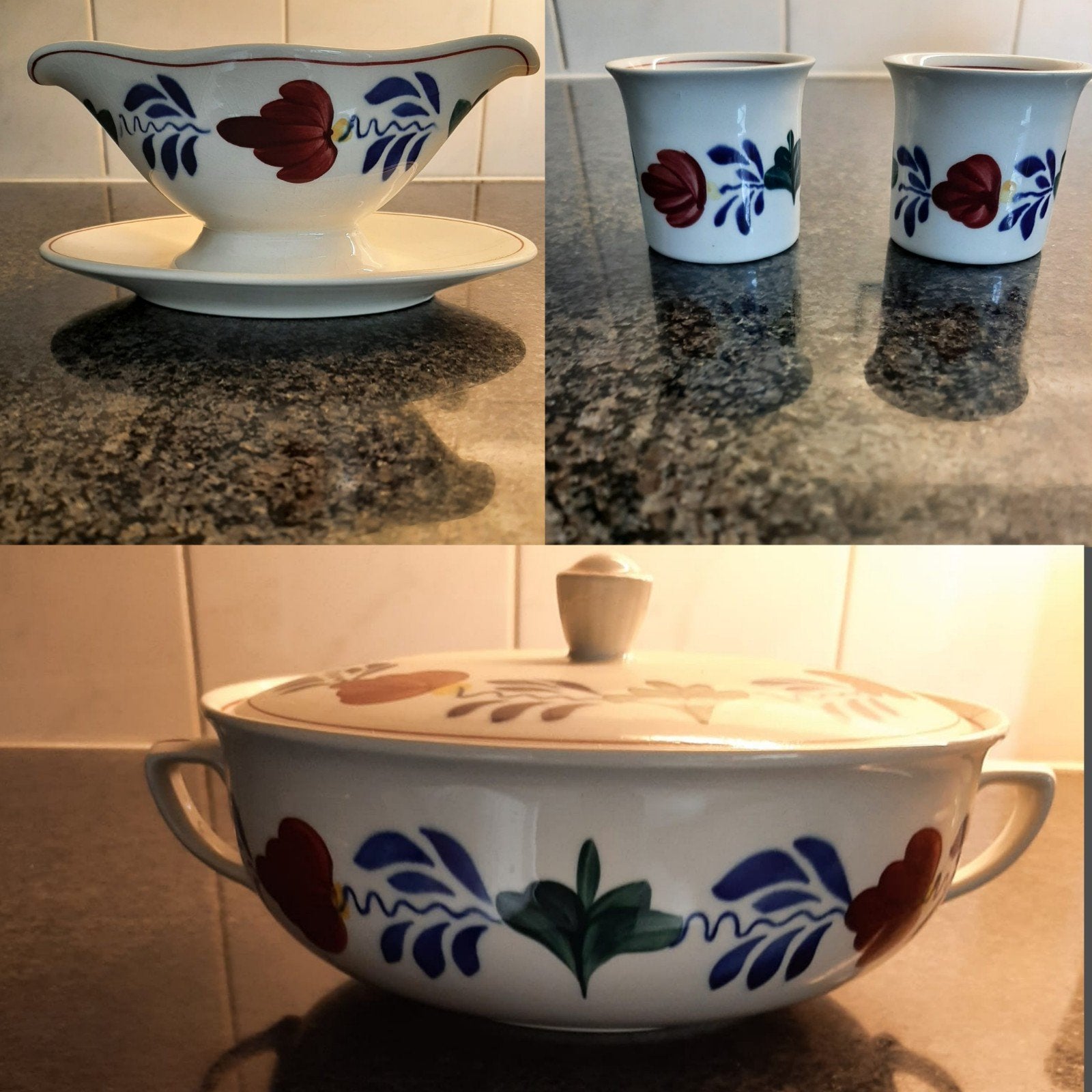 Boerenbont servies 2x schaal eierdopjes juskan

Het gaat om:, Ophalen of Verzenden, Zo goed als nieuw, Aardewerk, Schaal of Schalen