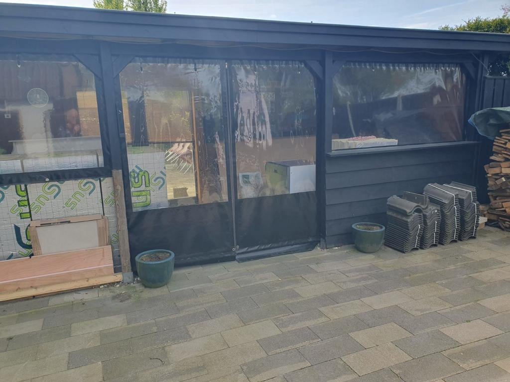 Doorzichtige zeilen voor overkapping of veranda, Tuin en Terras, Overkappingen, Ophalen, Gebruikt, Veranda