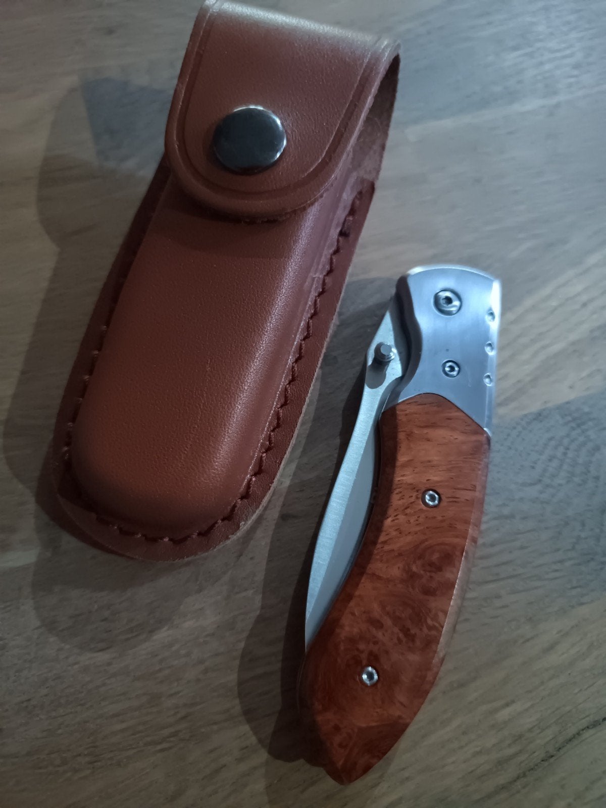 Black Fox BF-76 Vouwmes met Houten Handvat en Foedraal, Ophalen of Verzenden, Overige soorten, Mes of Dolk