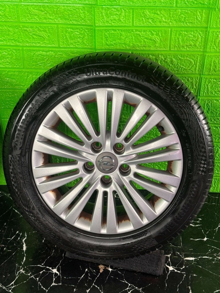 Originele Opel Astra Zafira Vectra velgen 16" 5x110 zomerset, Auto-onderdelen, Banden en Velgen, Niet ingevuld, Gebruikt, 16 inch