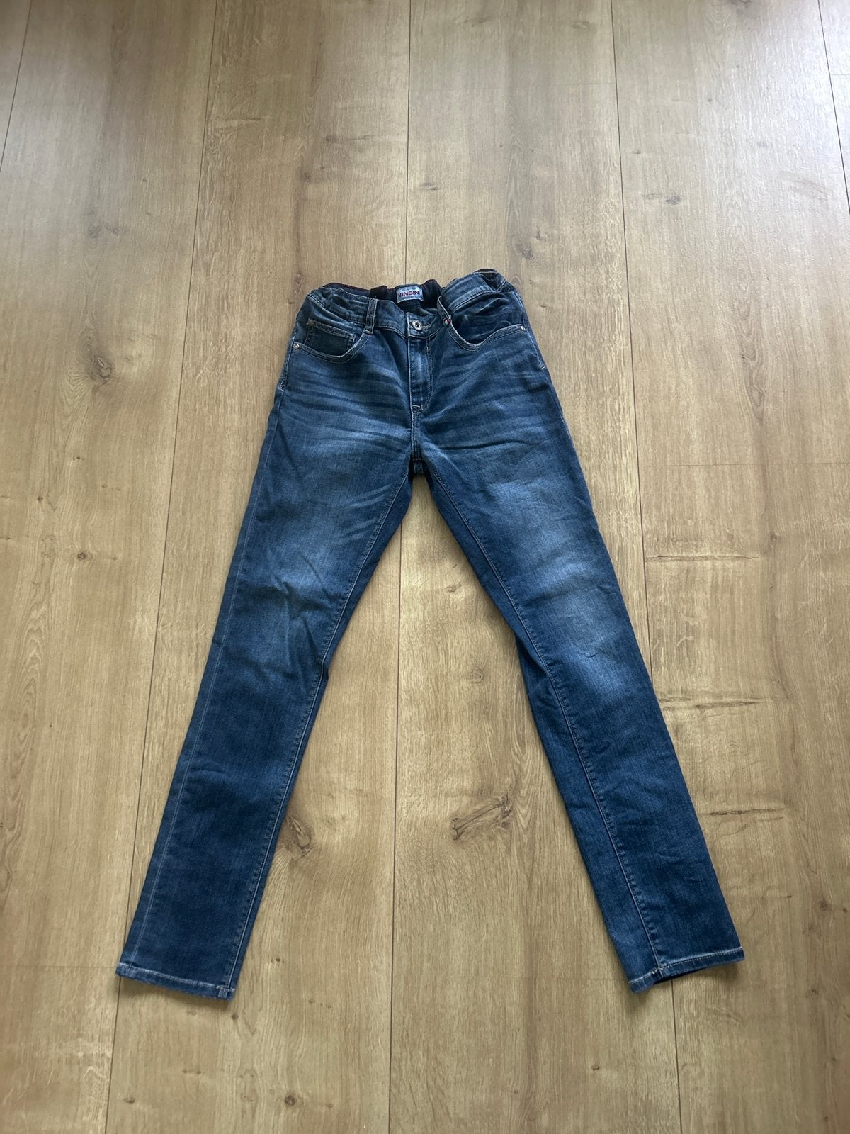 Vingino Spijkerbroek Blauw Maat 164, Ophalen, Zo goed als nieuw, Jongen, Broek