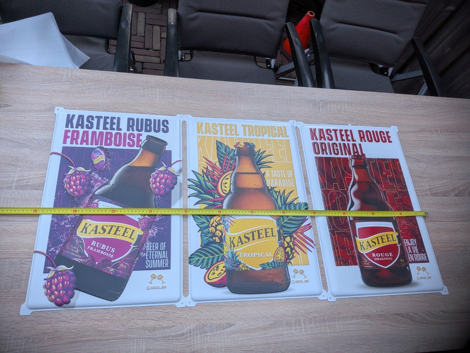 Kasteel Bier Reclameborden - Rubus, Tropical, Rouge, Ophalen of Verzenden, Nieuw, Reclamebord