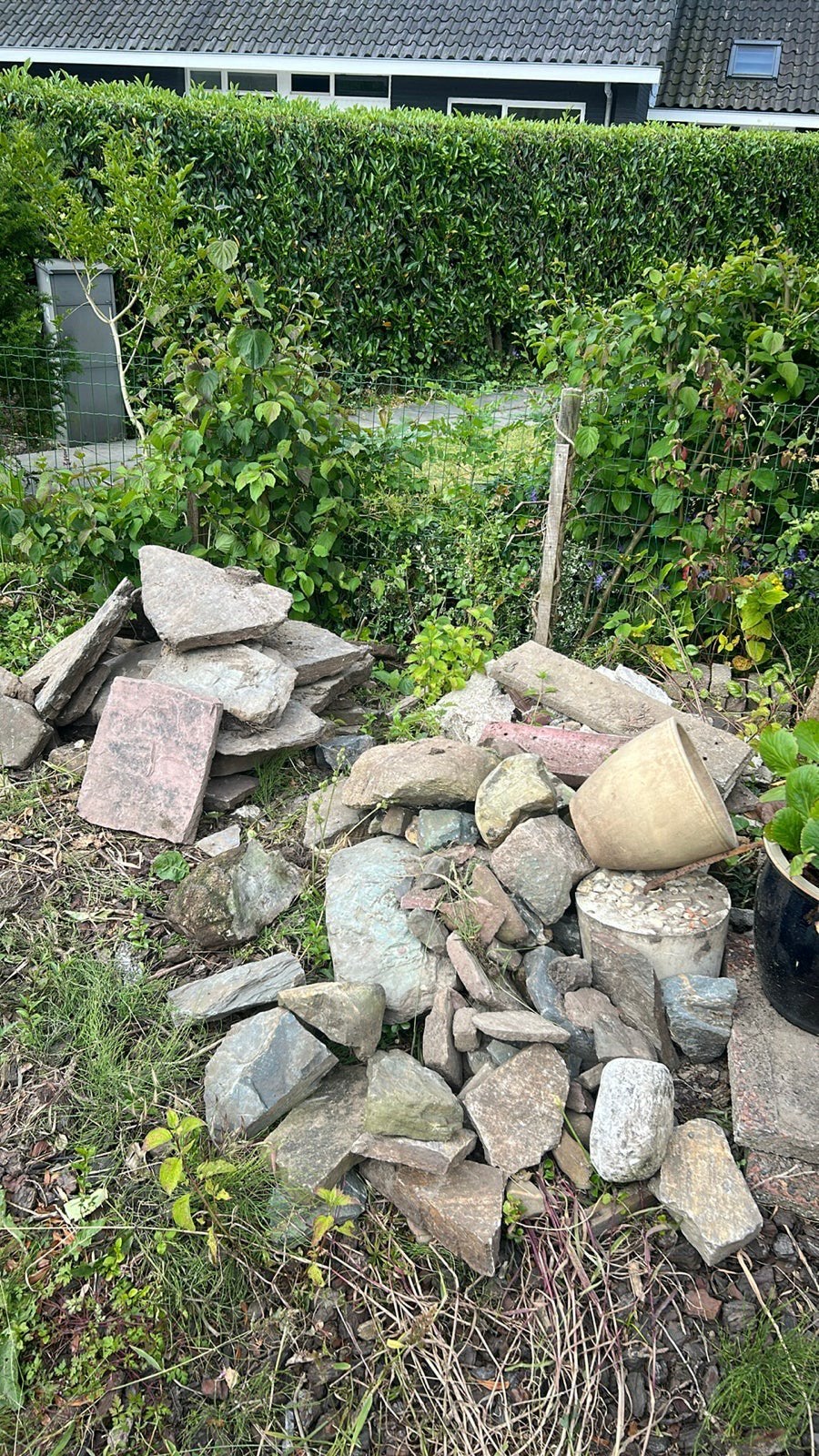 Keien natuurlijk en aantal flagstones circa2m2, Ophalen, Gebruikt, Kei