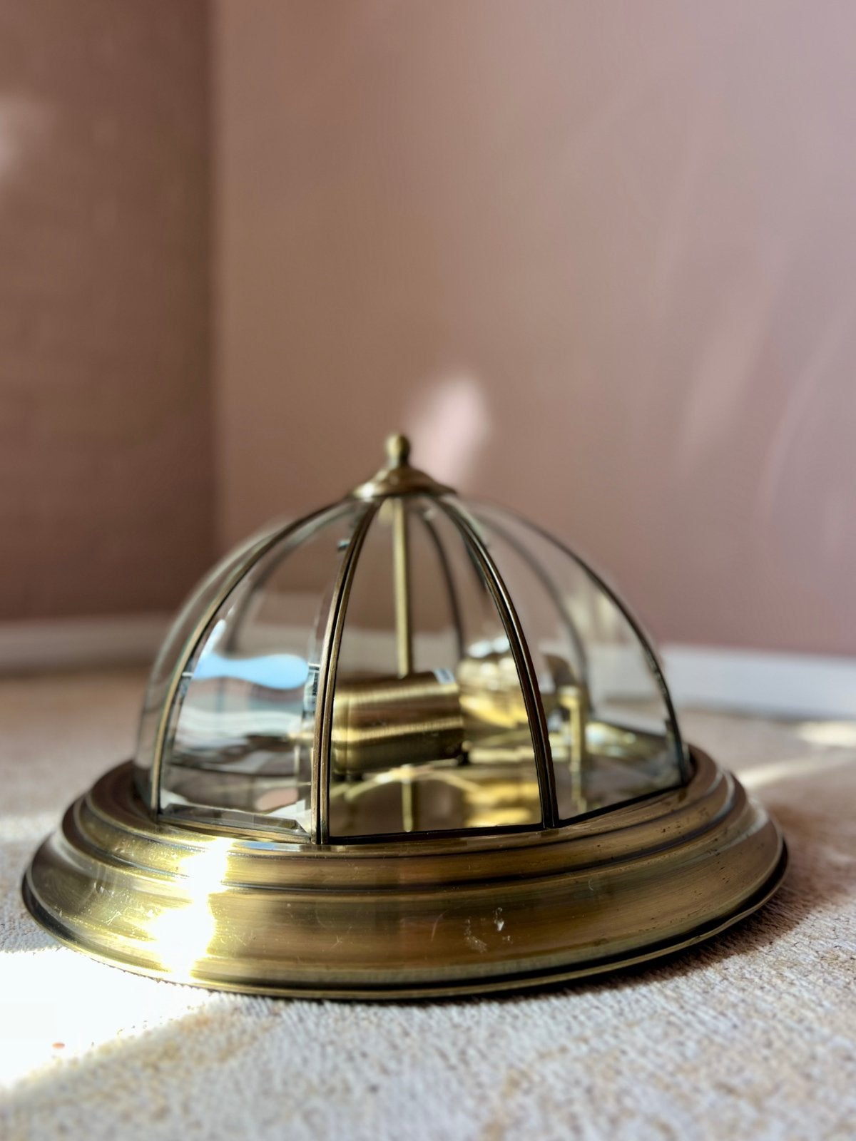 VINTAGE MESSING & GLAS PLAFONNIÈRE – EEN ECHTE EYECATCHER!, Huis en Inrichting, Woonaccessoires | Stolpen, Lisa, Ophalen of Verzenden