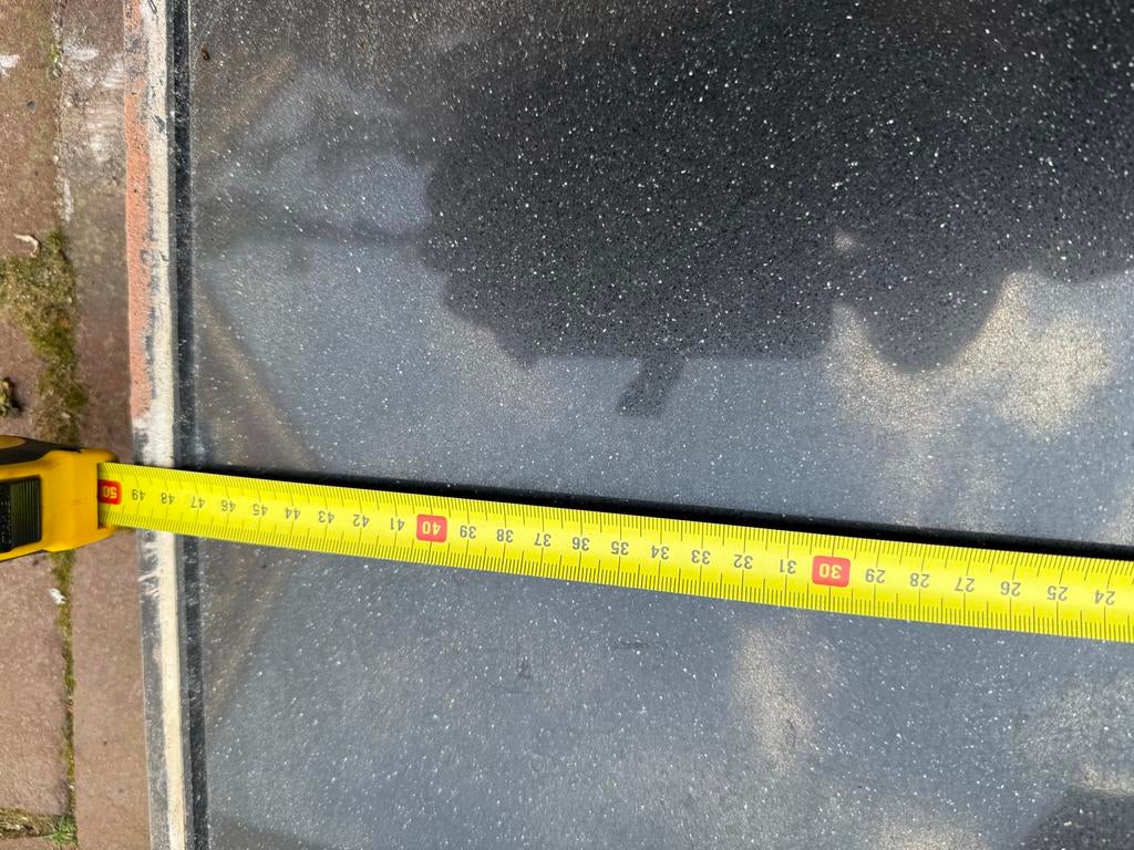 Zwart granieten aanrechtblad met spoelbakuitsparing, Gebruikt, Zwart, Ophalen of Verzenden, 200 cm of meer