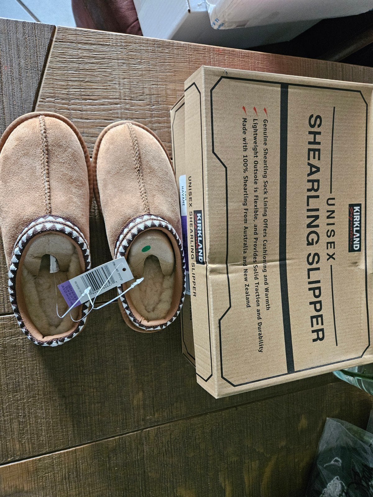 Kirkland Signature Unisex Shearling Pantoffels - Maat 37/38, Kleding | Dames, Bruin, Kirkland Signature, Nieuw, Ophalen of Verzenden