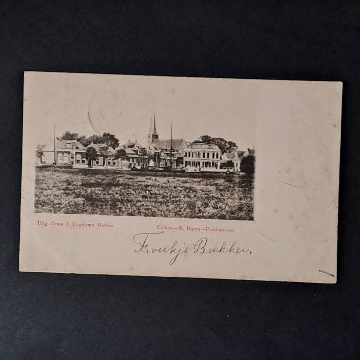 Kollum Friesland Nieuwburen met Postkantoor 1901, Ophalen of Verzenden, Voor 1920, Gelopen, Friesland