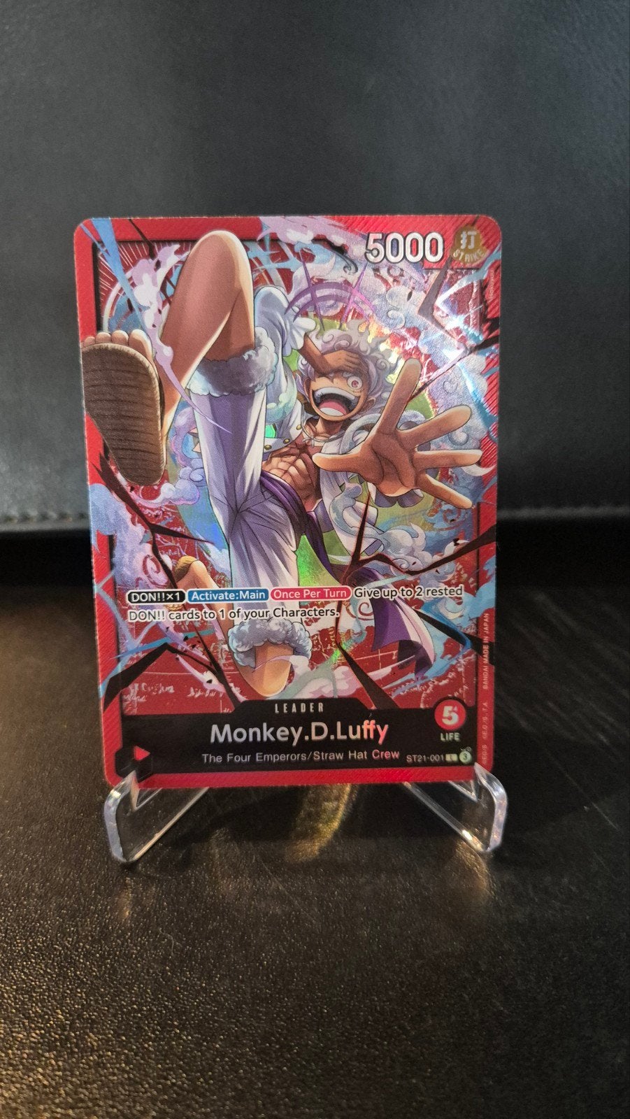 One Piece - Monkey D. Luffy Leader, Ophalen of Verzenden, Zo goed als nieuw, Losse kaart, Foil