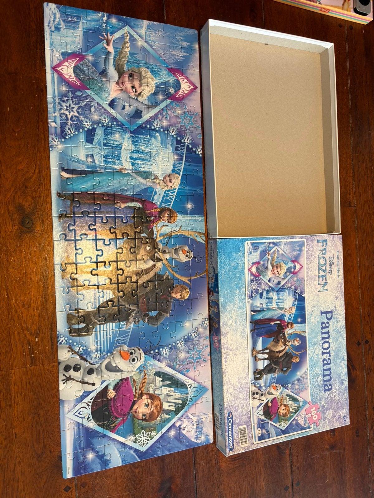 Panorama frozen puzzel 160 stukjes, Ophalen of Verzenden, Meer dan 50 stukjes, Zo goed als nieuw, 4 tot 6 jaar